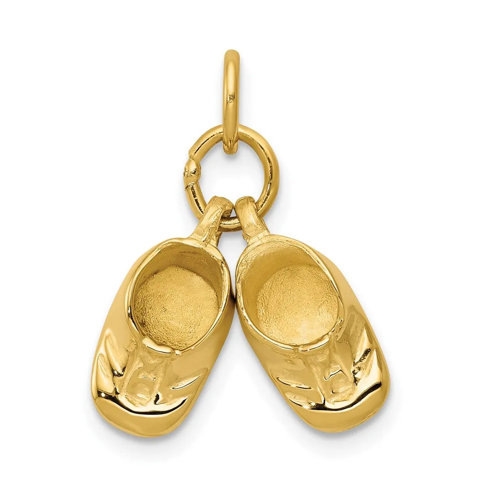 10k Polished Baby Shoes Charm-10A9281