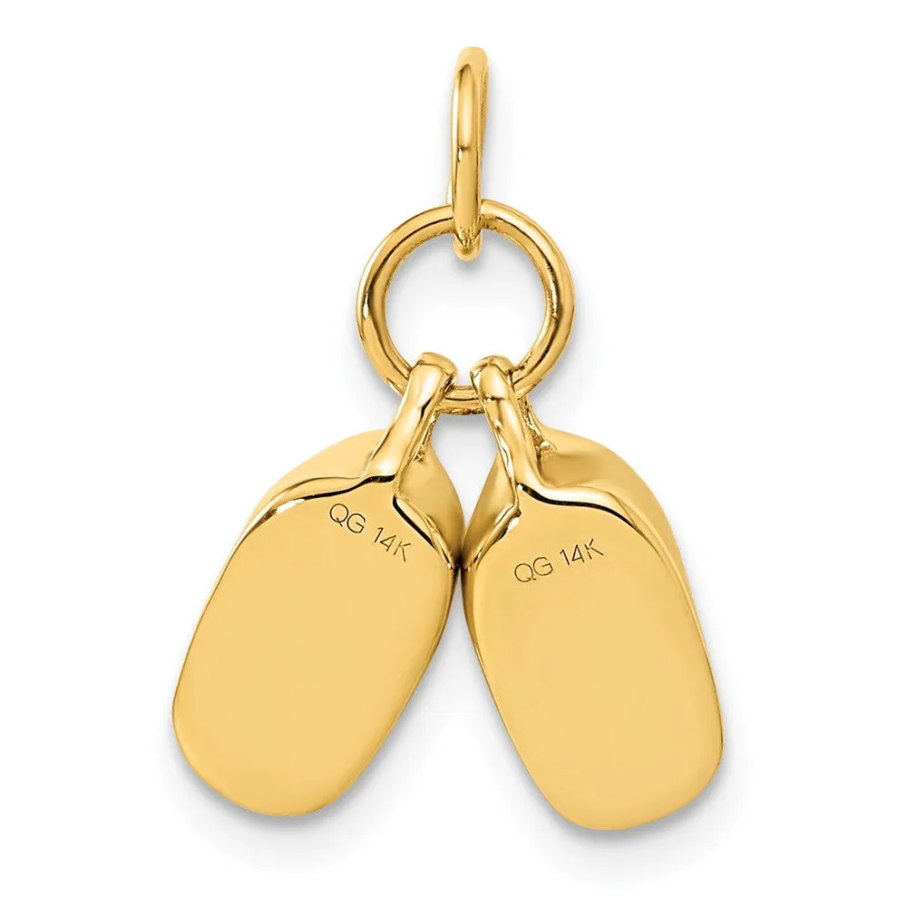 10k Polished Baby Shoes Charm-10A9281