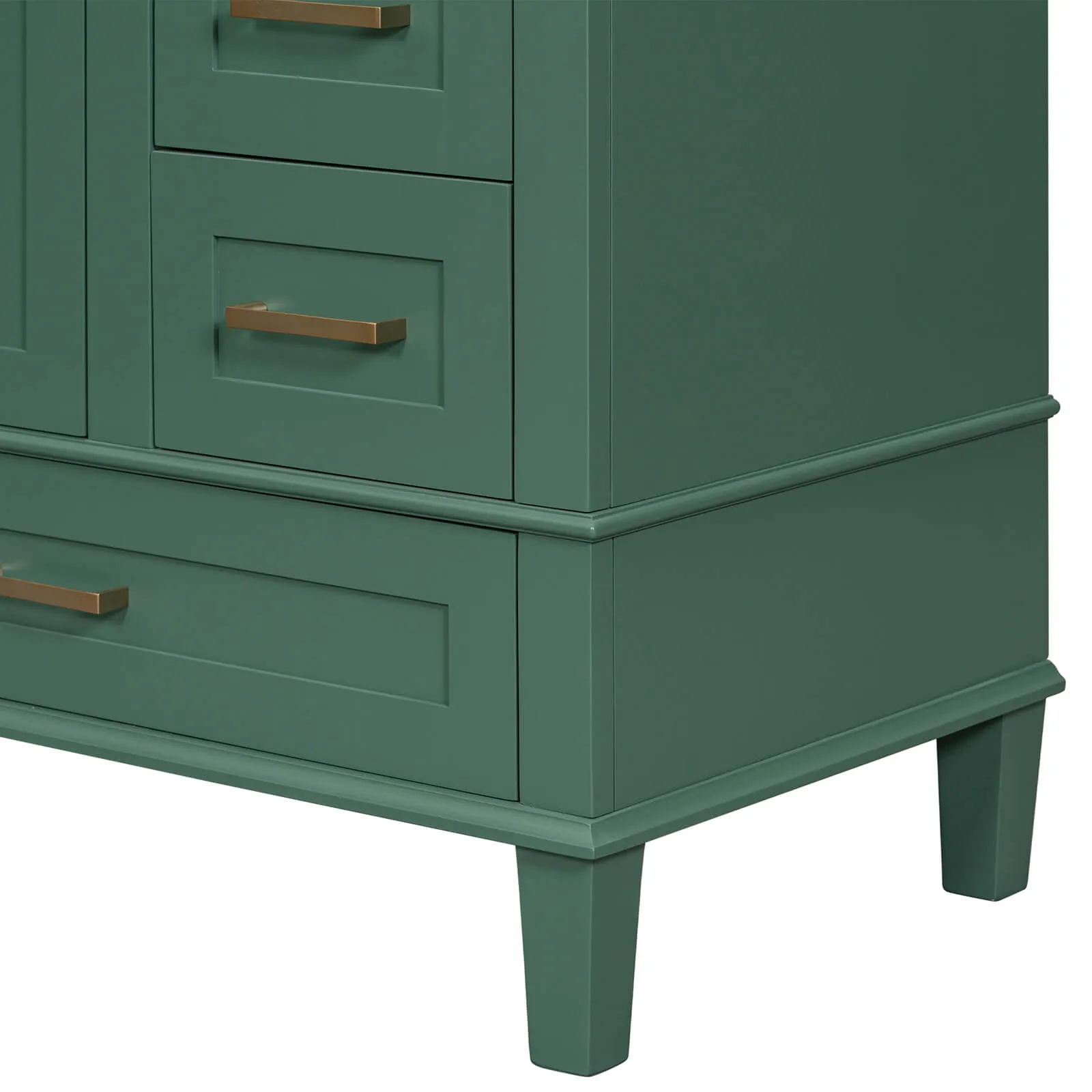 30" Dark Green Solid Wood Bathroom Vanity with Top
