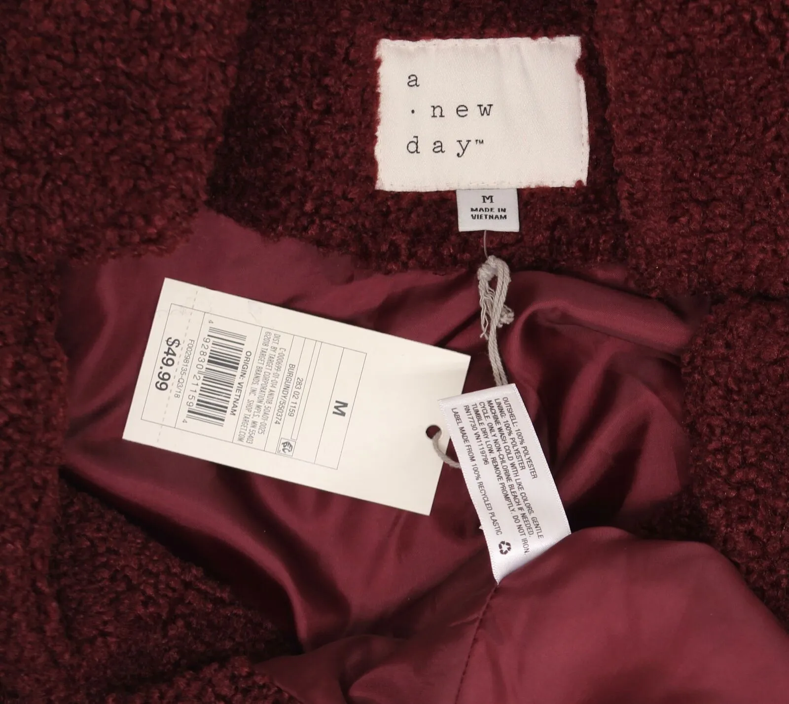 A New Day Women's Fashion Teddy Bear Overcoat Swing Coat