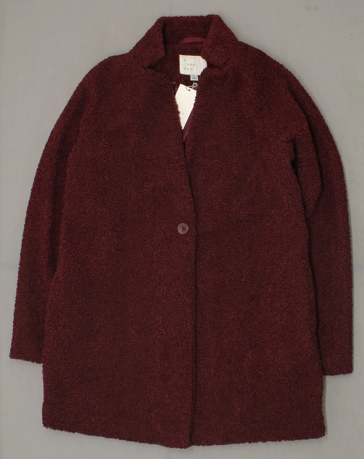 A New Day Women's Fashion Teddy Bear Overcoat Swing Coat