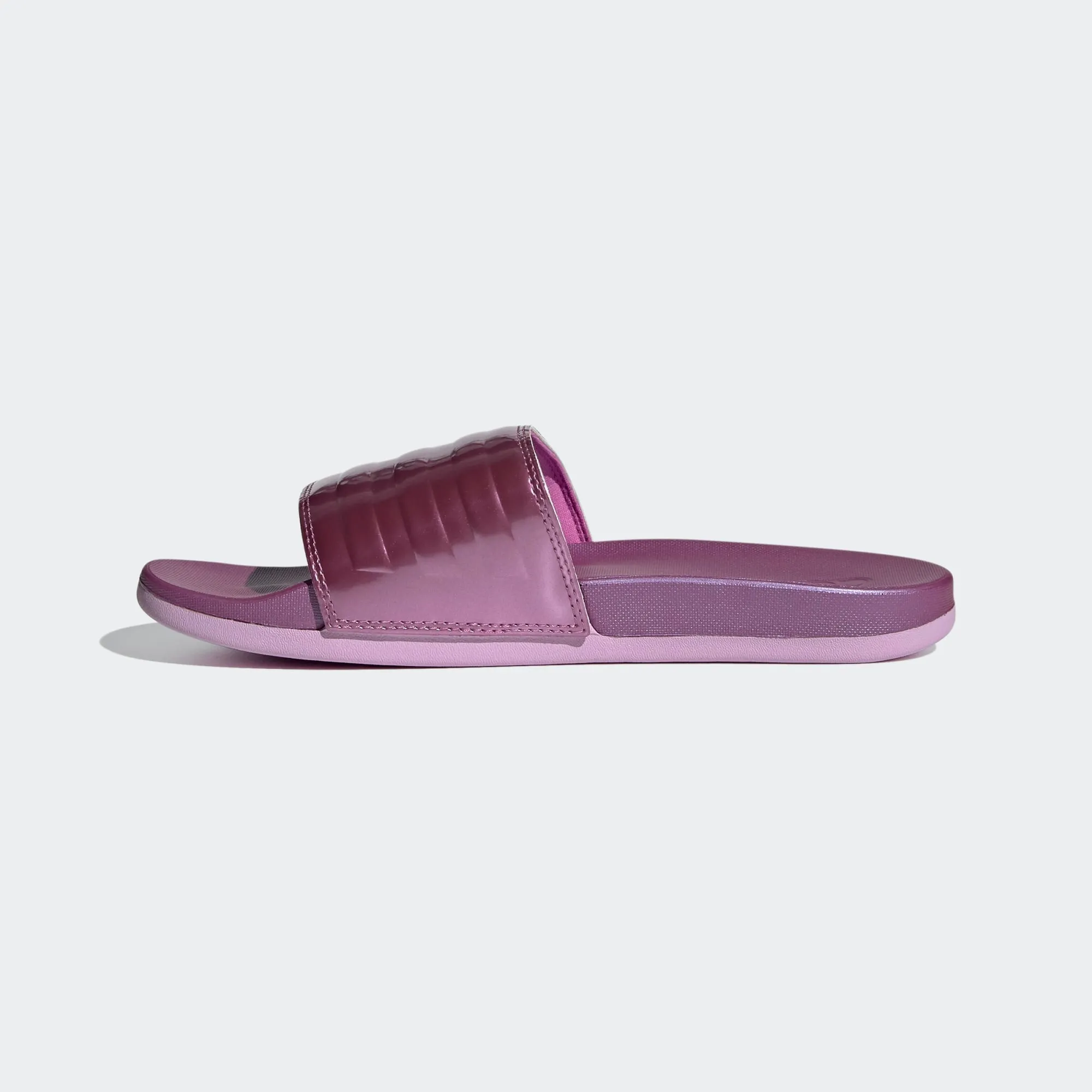 Adidas Adilette Cloudfoam Comfort Monotone Metallic Slides (Cherry/Lilac)(FY7899)