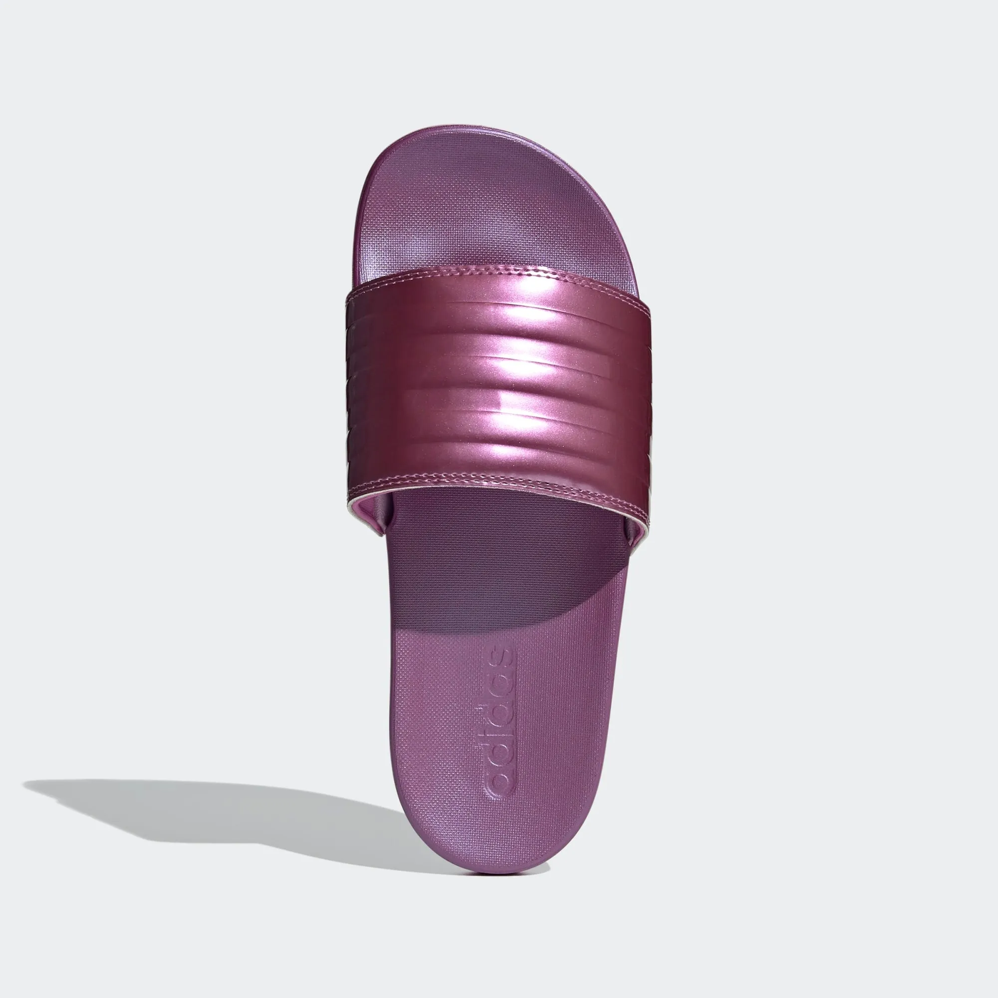 Adidas Adilette Cloudfoam Comfort Monotone Metallic Slides (Cherry/Lilac)(FY7899)