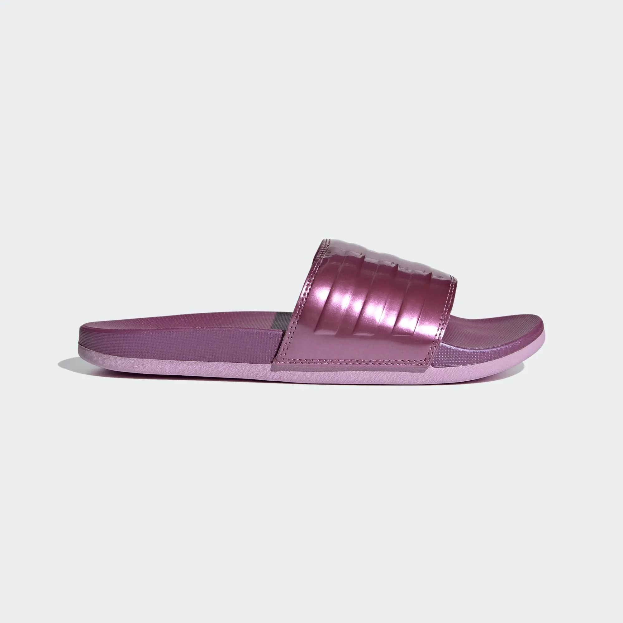 Adidas Adilette Cloudfoam Comfort Monotone Metallic Slides (Cherry/Lilac)(FY7899)
