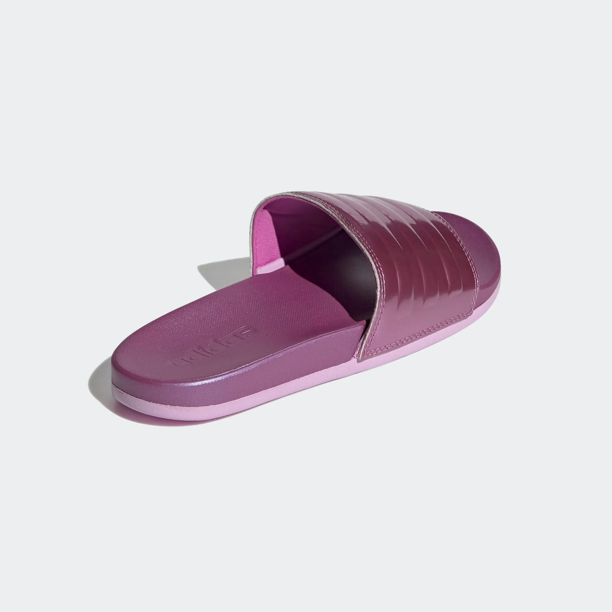 Adidas Adilette Cloudfoam Comfort Monotone Metallic Slides (Cherry/Lilac)(FY7899)