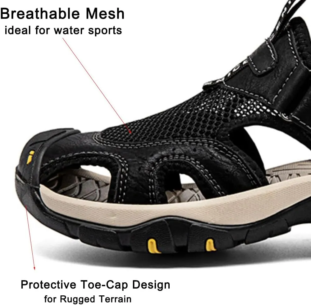 ailishabroy Men's Sport Sandals Closed-toe: Lightweight Quick-Dry Hiking Footwear