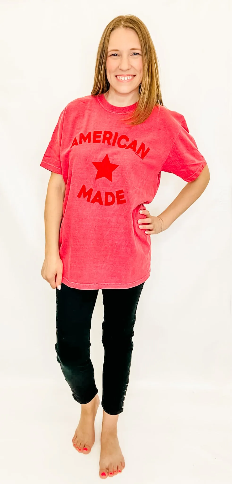 American Made Vintage Red Graphic Tee