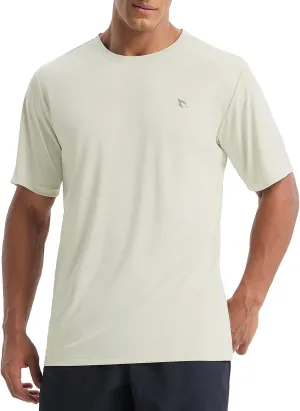 baleaf Men's UPF 50  Sun Protection Shirts UV SPF Short Sleeve T-Shirts Rash Guard Quick Dry Lightweight Hiking Athletic