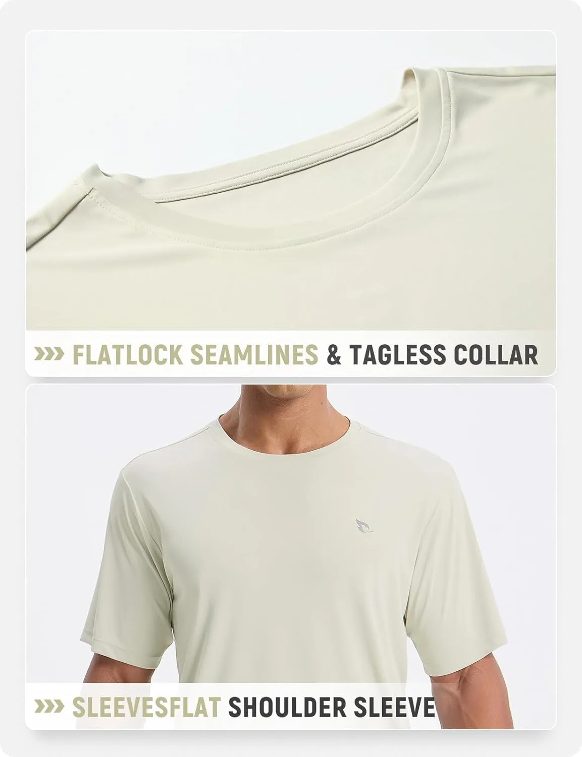baleaf Men's UPF 50  Sun Protection Shirts UV SPF Short Sleeve T-Shirts Rash Guard Quick Dry Lightweight Hiking Athletic