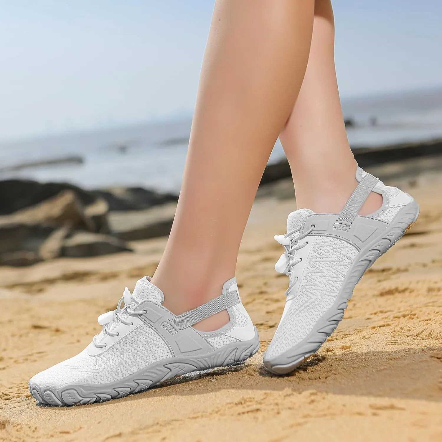 Barefoot Shoes for Women Summer Wide Toe Box Non Slip Hiking Swim Outdoor Beach Breathable Mesh Comfortable Lightweight Zero Drop Sole Quick Dry Cross Trainer Minimalist