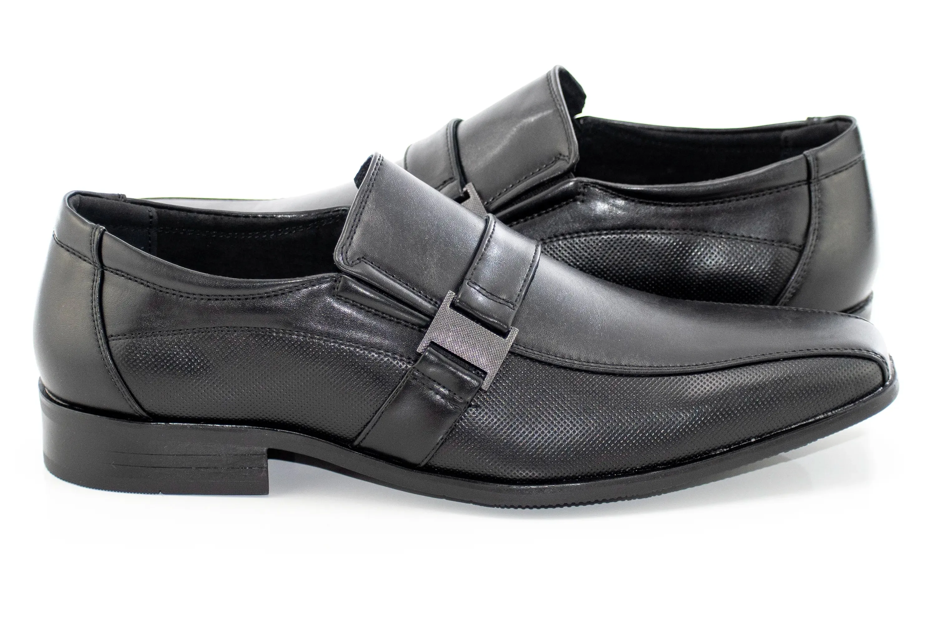 Black Grained Loafer with Band