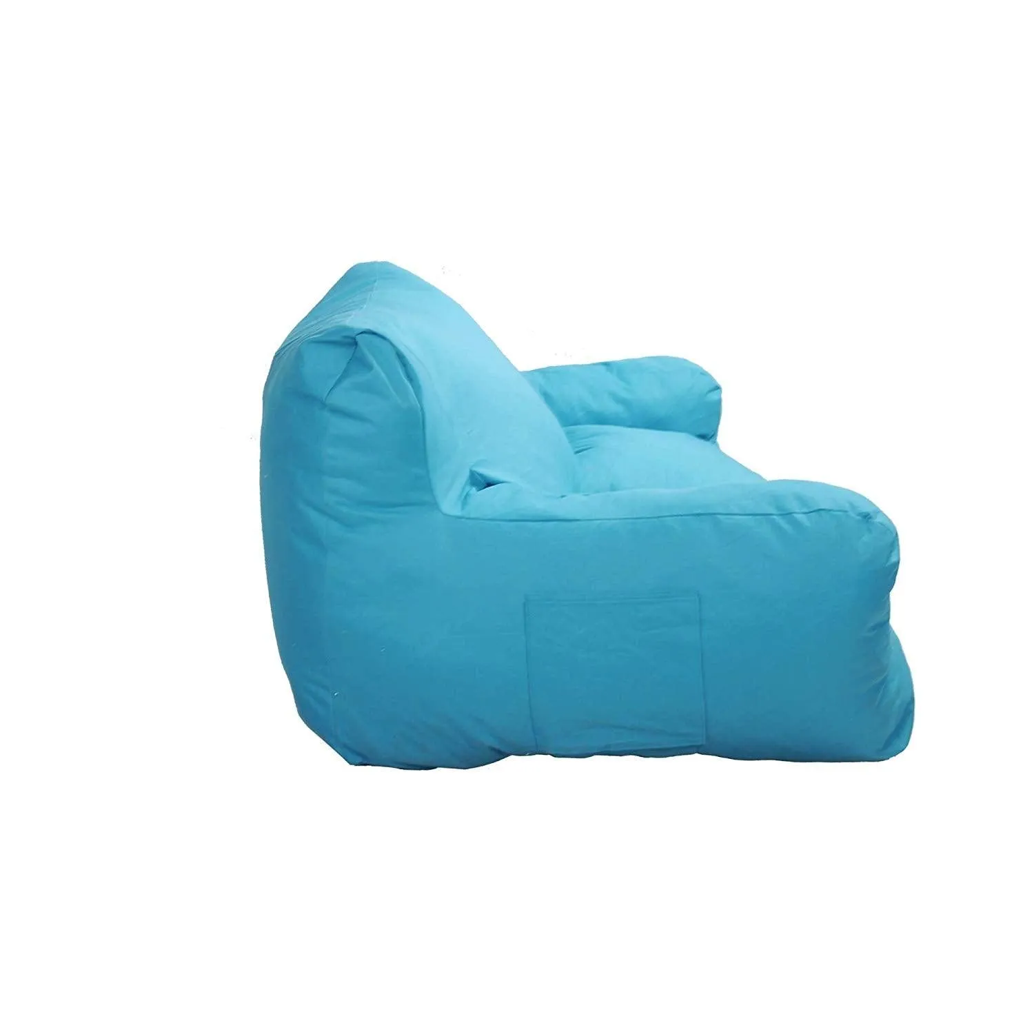 Blue Bean Bag Chair Kids Self-Inflated Sponge Stuffed Beanless Dorm Chair for Adults, Double Seats Sofa Lounger Couch Furniture for Indoor and Outdoor