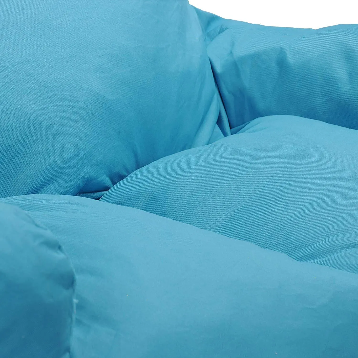 Blue Bean Bag Chair Kids Self-Inflated Sponge Stuffed Beanless Dorm Chair for Adults, Double Seats Sofa Lounger Couch Furniture for Indoor and Outdoor