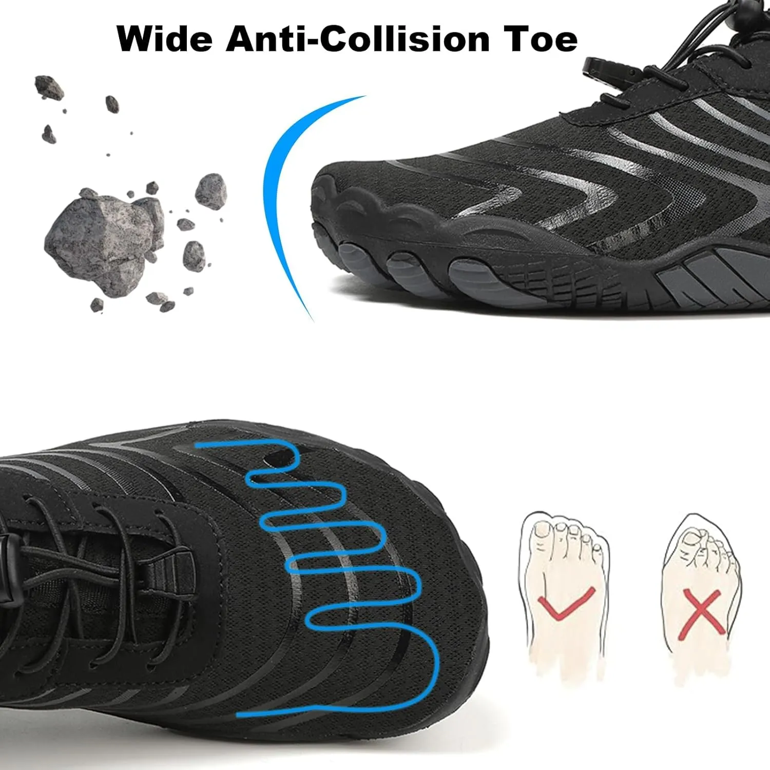 Breathable Barefoot Shoes for Women Men, Pro Barefoot Shoes with Wide Toe Box Healthy & Non-Slip Barefoot Shoes Unisex, Grounded Footwear Barefoot Walking Shoes, Athletic Outdoor Hiking Footwear
