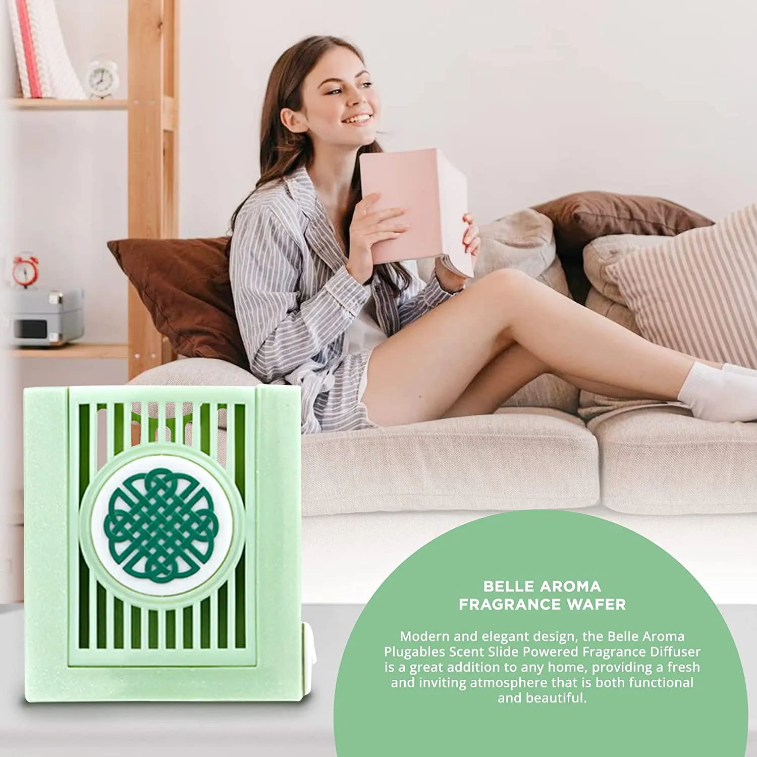 Celtic Knot Plugables® ScentSlide® Plugin Night Light Diffuser with 1 Fragrance Wafer - Sea Glass