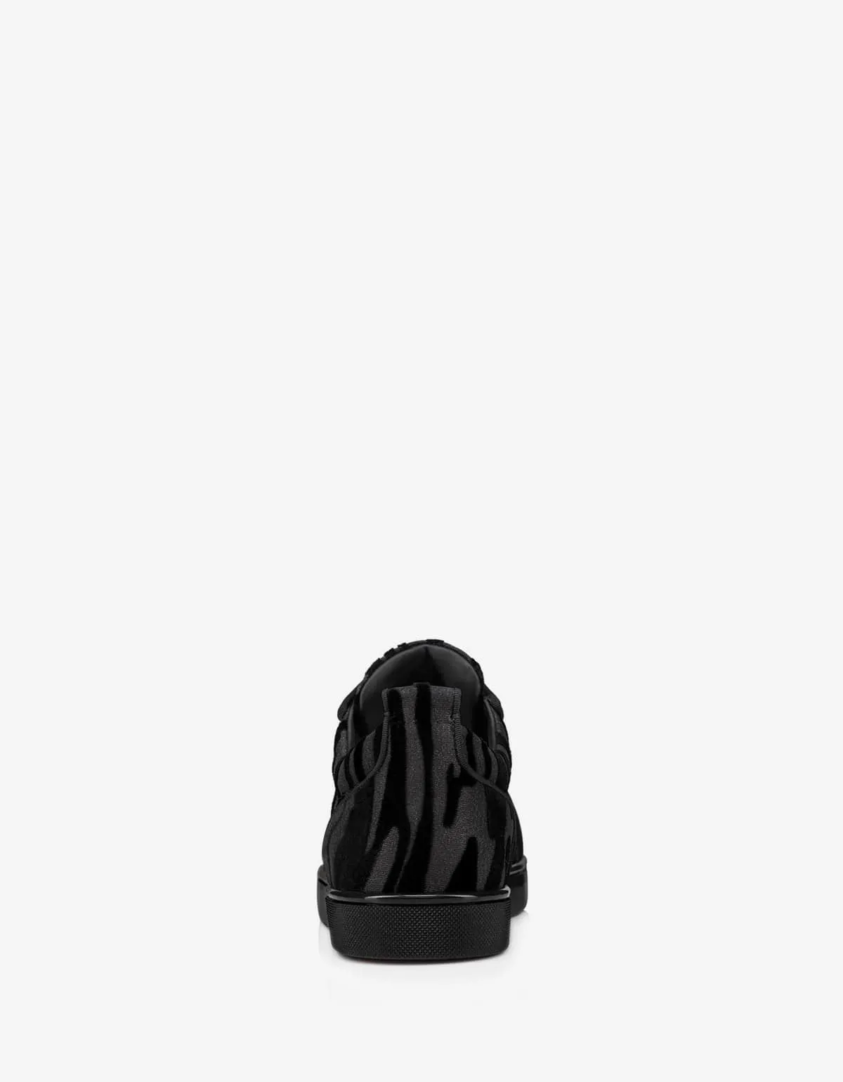 Christian Louboutin Louis Junior Black Velvet Quagga Trainers