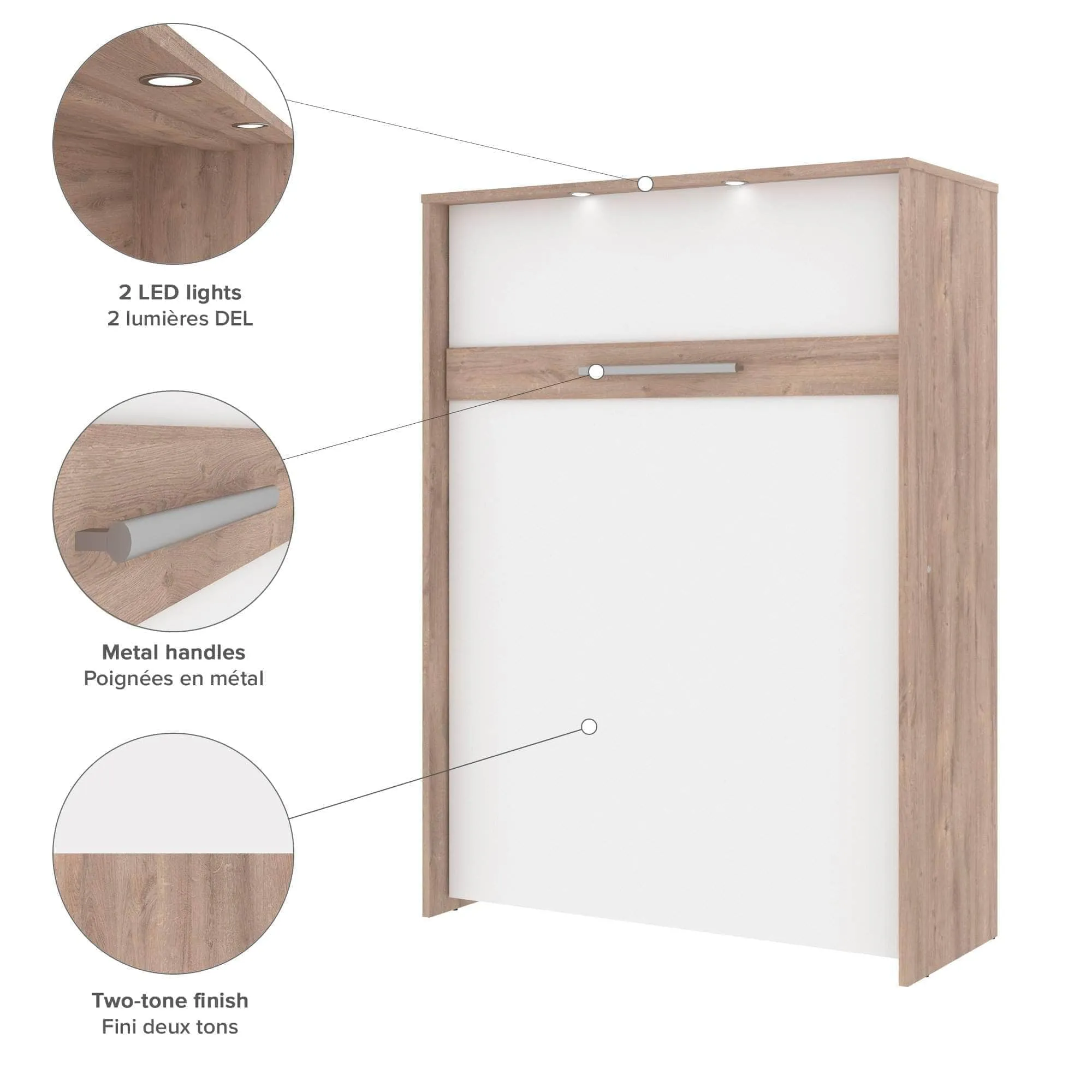 Cielo Full Murphy Wall Bed with Storage (98W) - Available in 2 Colours