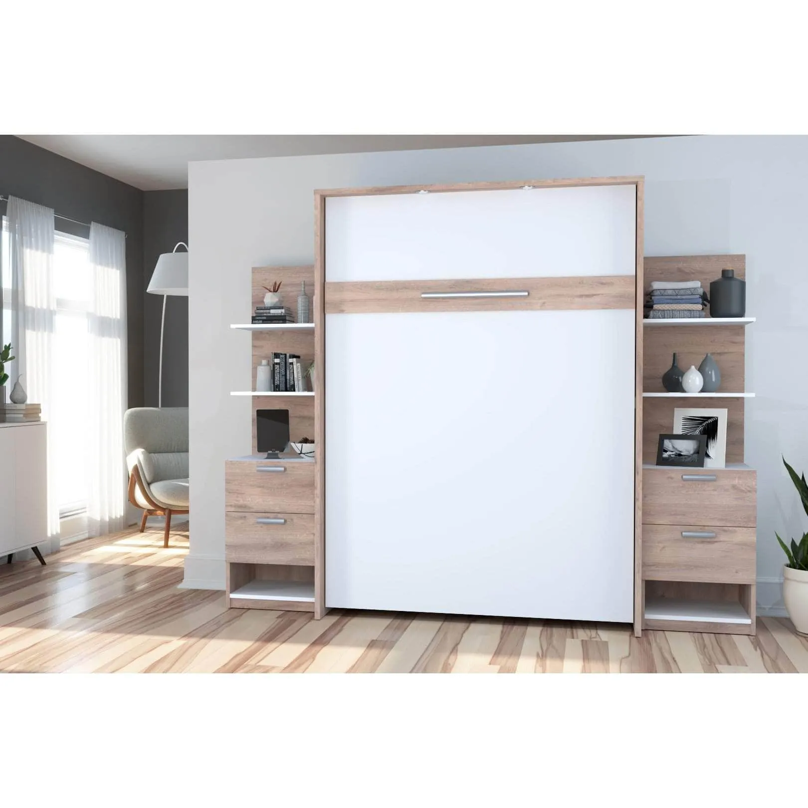 Cielo Full Murphy Wall Bed with Storage (98W) - Available in 2 Colours
