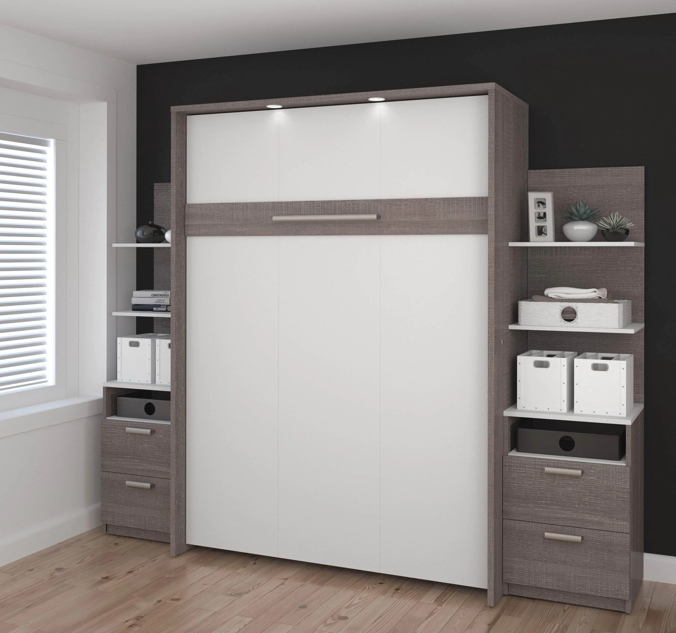 Cielo Full Murphy Wall Bed with Storage (98W) - Available in 2 Colours