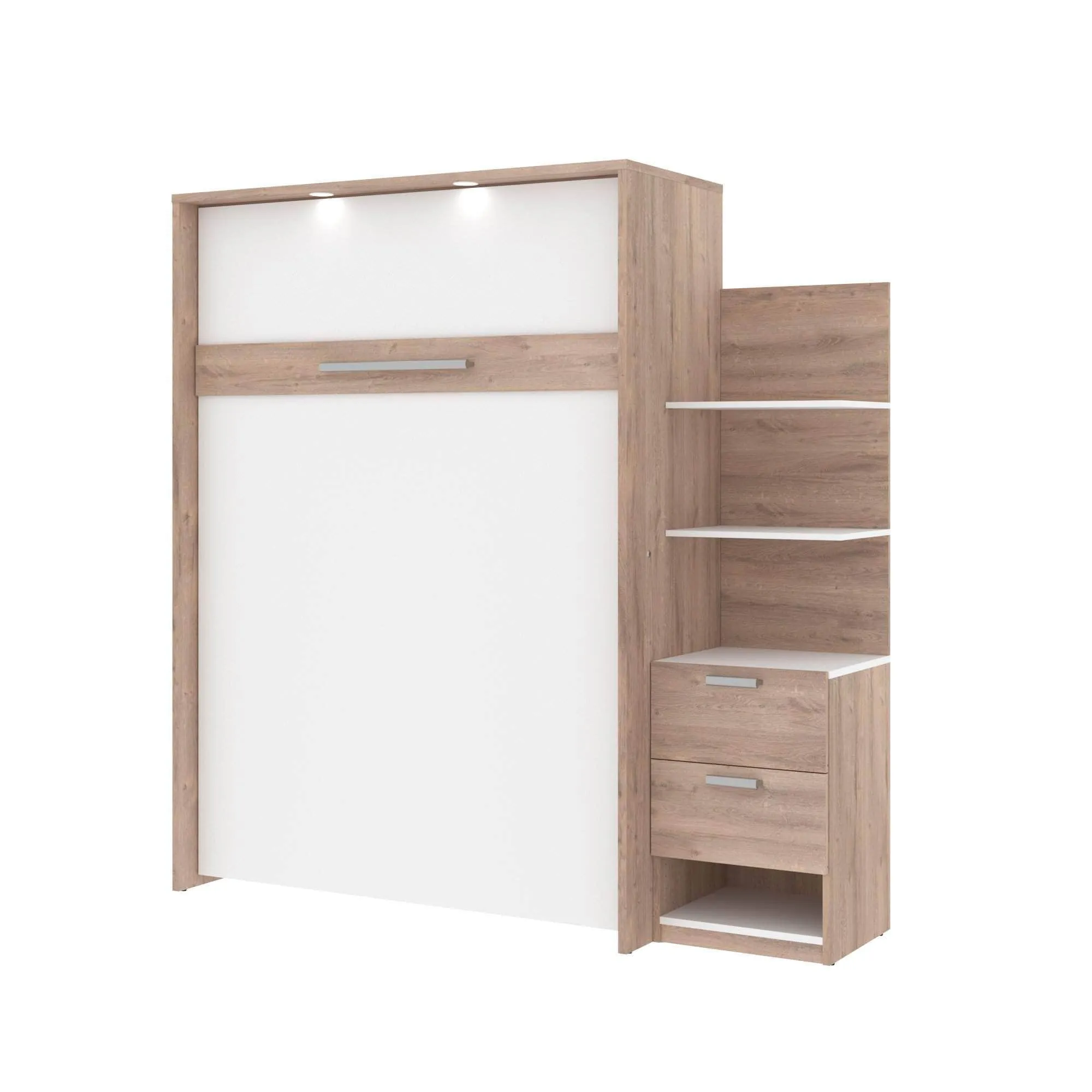 Cielo Full Murphy Wall Bed with Storage Cabinet (79W) - Available in 2 Colours