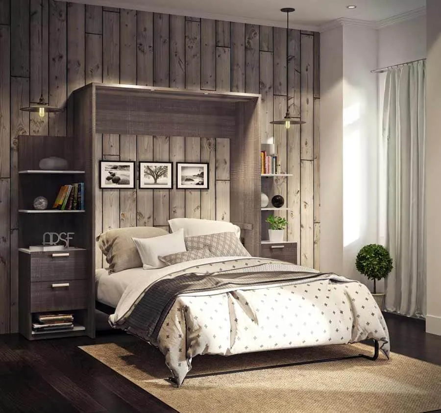 Cielo Queen Murphy Wall Bed with Storage (104W) - Available in 2 Colours