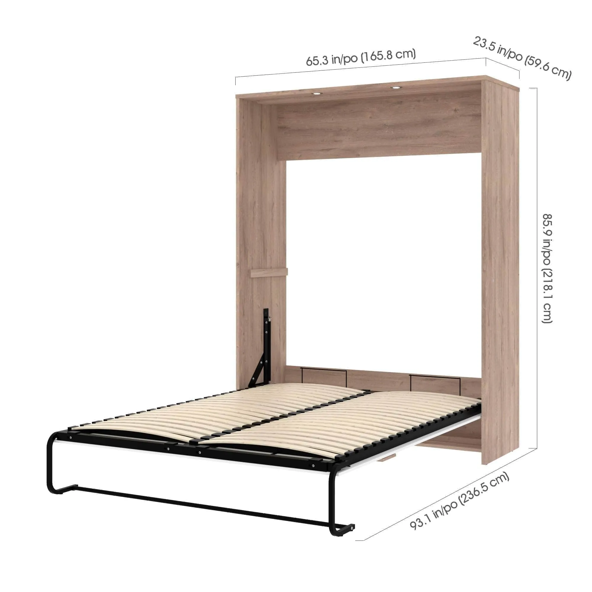 Cielo Queen Murphy Wall Bed with Storage (104W) - Available in 2 Colours