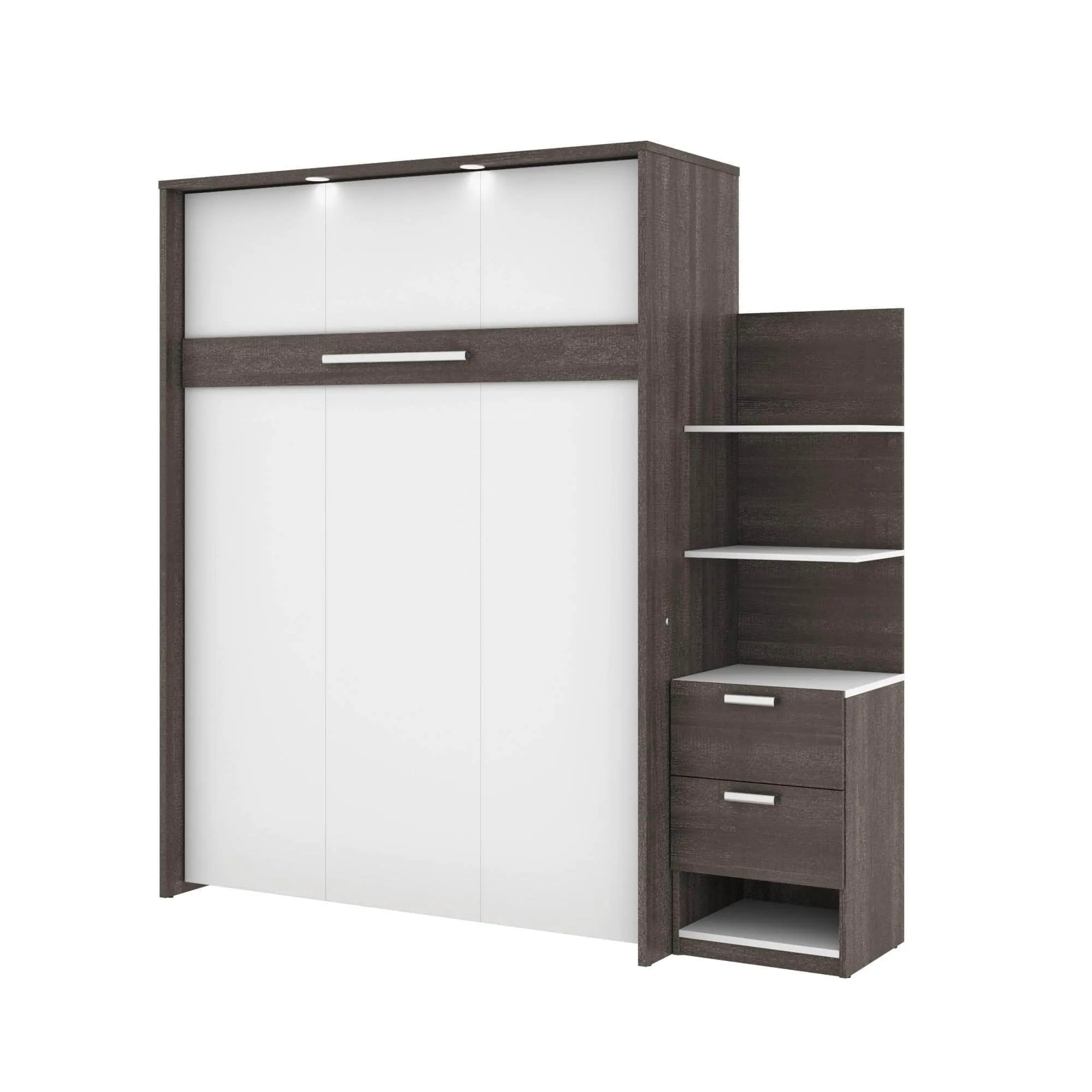 Cielo Queen Murphy Wall Bed with Storage Cabinet (85W) - Available in 2 Colours