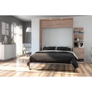 Cielo Queen Murphy Wall Bed with Storage Cabinet (85W) - Available in 2 Colours