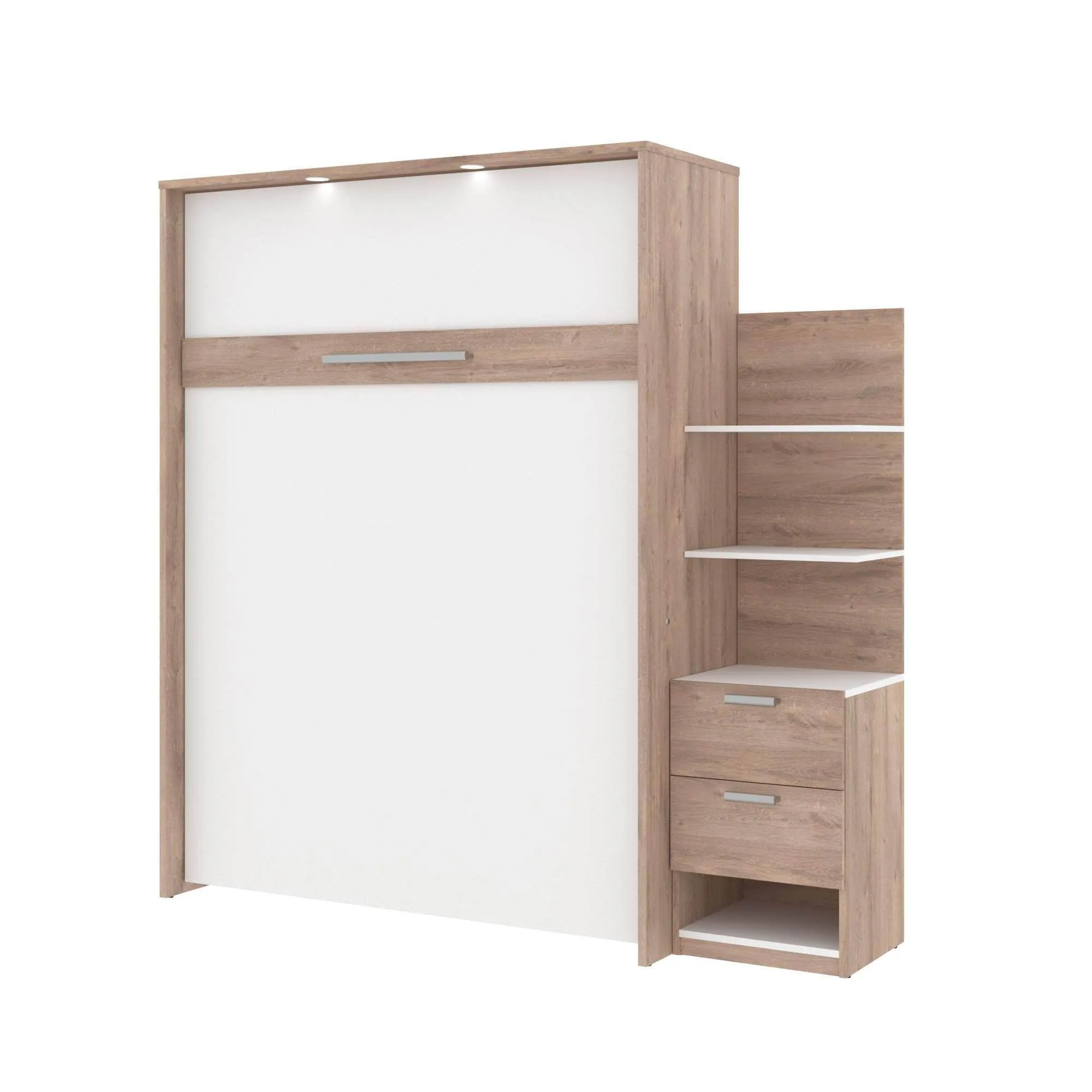Cielo Queen Murphy Wall Bed with Storage Cabinet (85W) - Available in 2 Colours