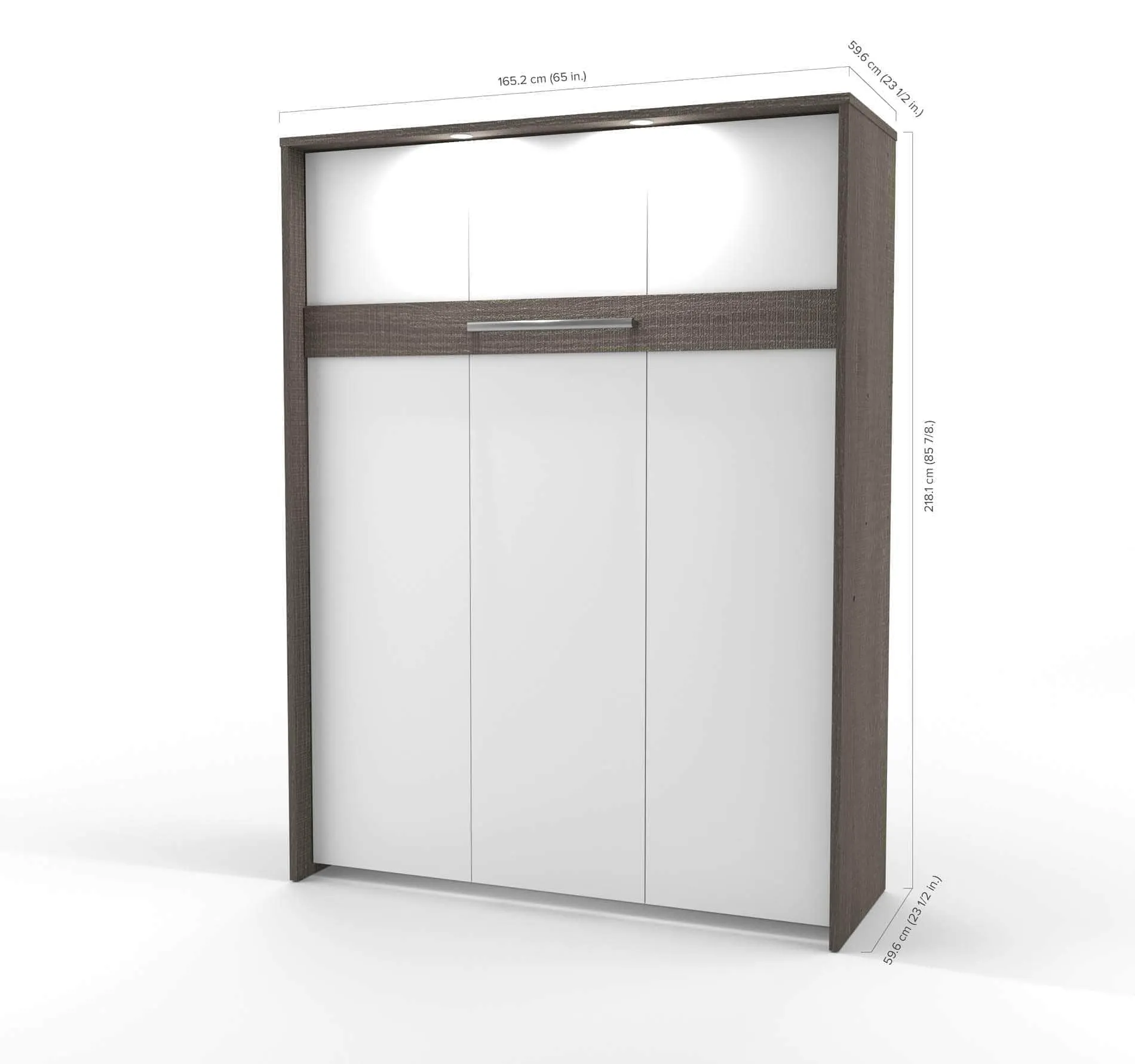 Cielo Queen Murphy Wall Bed with Storage Cabinet (85W) - Available in 2 Colours