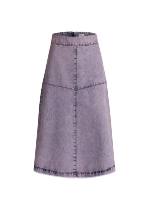 Color Denim Lunar Skirt - Vintage Purple