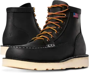 Danner 6 Bull Run Steel Toe Work Boots for Men - Oiled Full-Grain Leather with Non Slip Wedge Outsole and 3-Density Cushion Footbed, EH Resistant