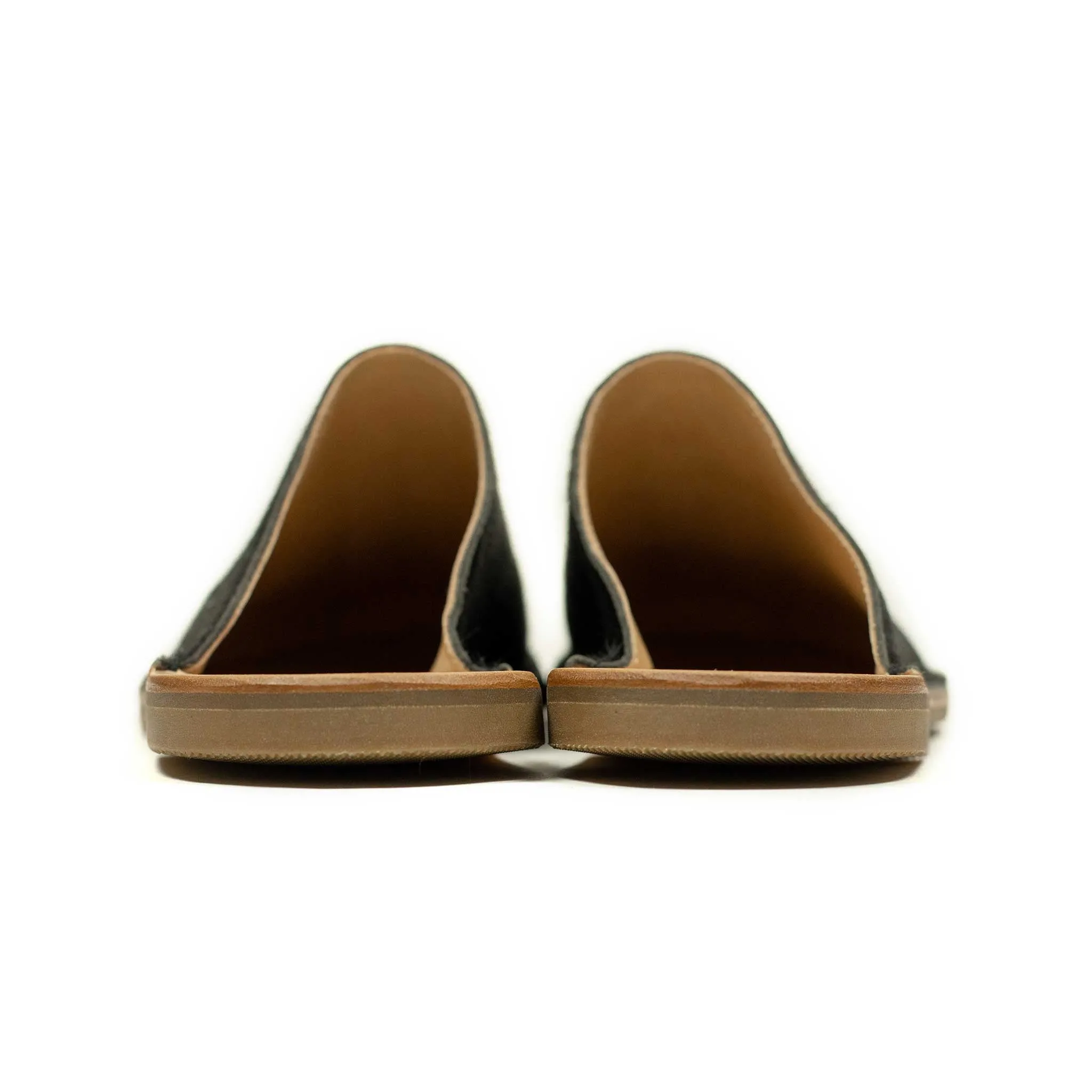 Exclusive mules in black hair-on calf