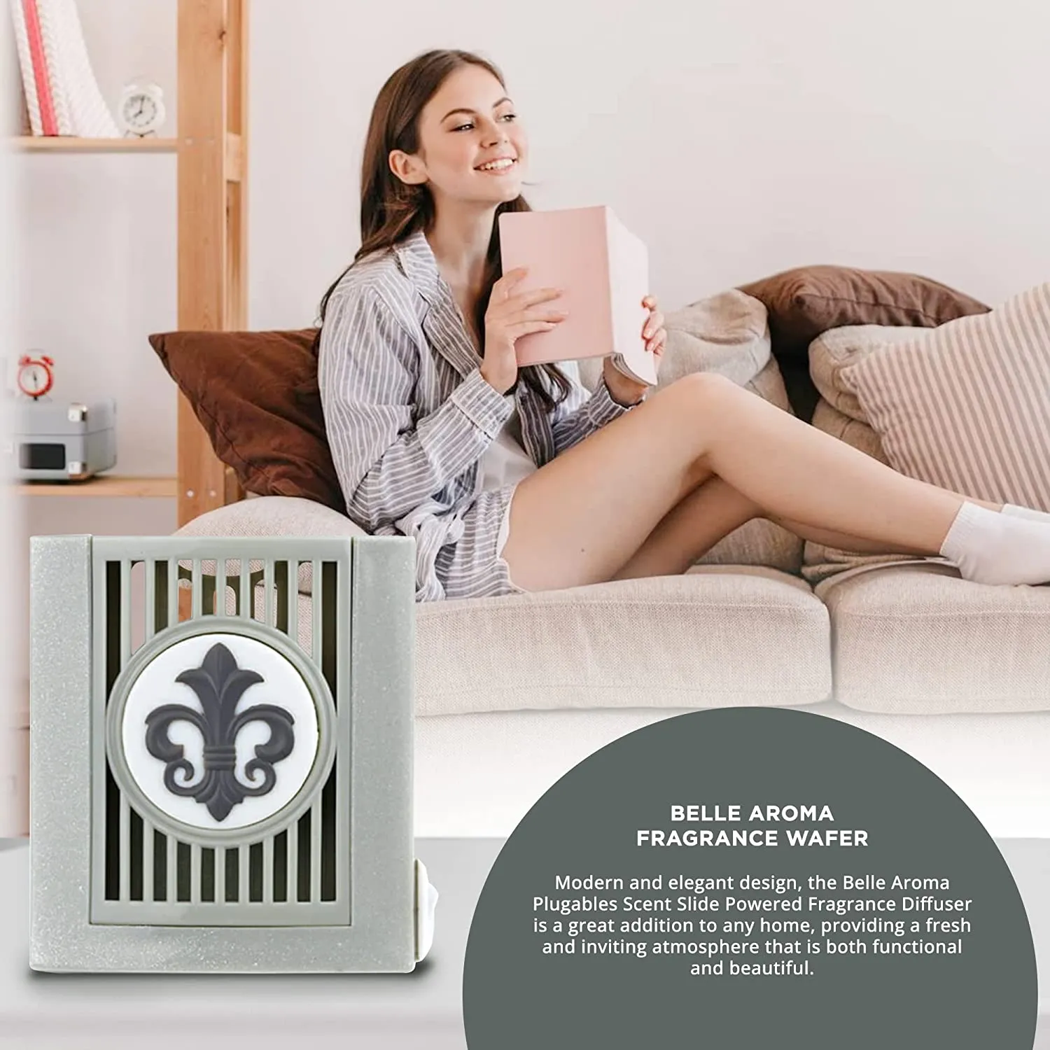 Fleur Plugables® ScentSlide® Plugin Night Light Diffuser with 1 Fragrance Wafer - Nickel