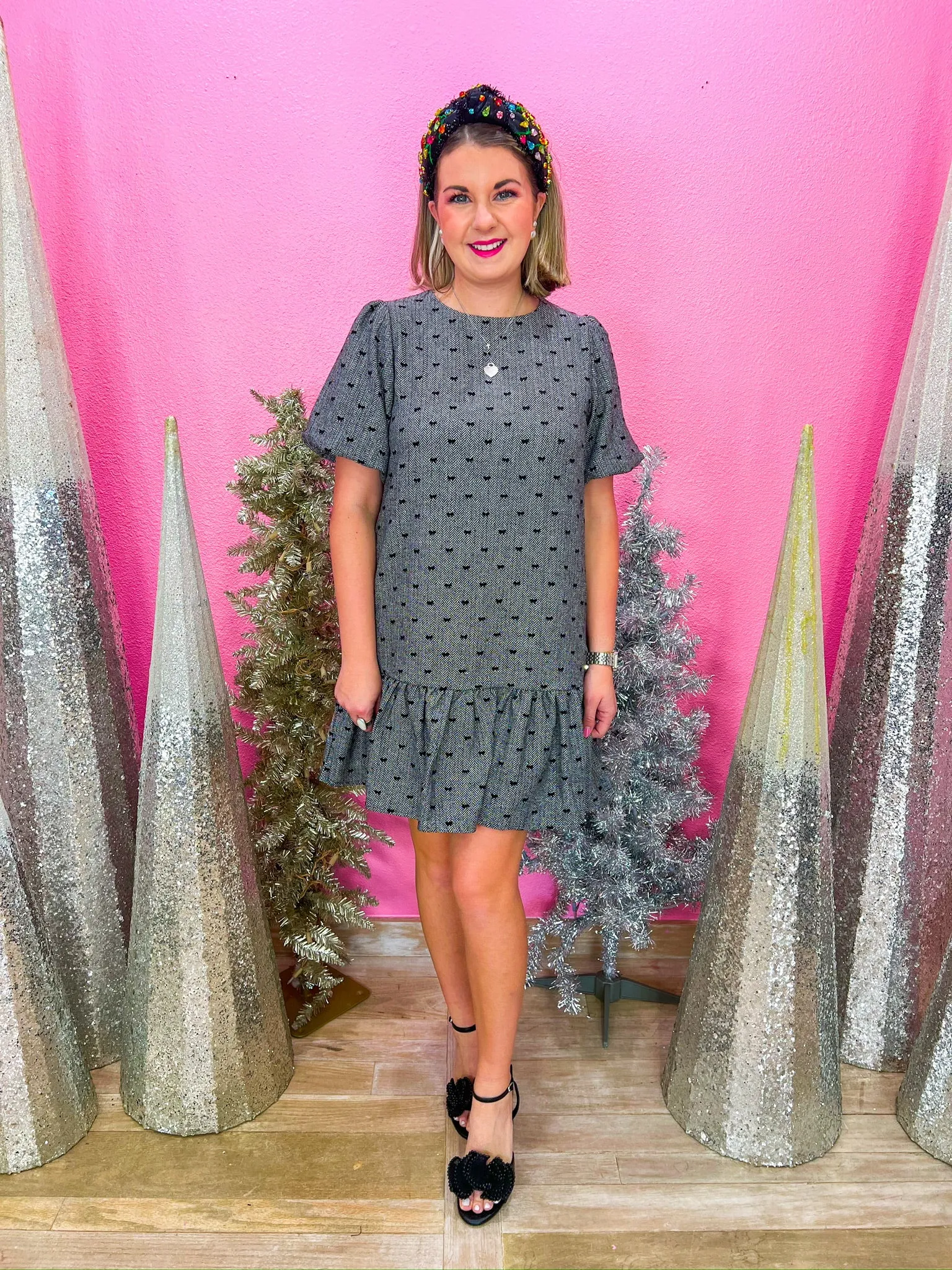 For Good Mini Dress - Grey/Black