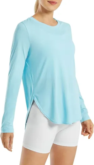 G4Free Women's UPF 50  UV Shirts Long Sleeve Workout Sun Shirt Outdoor Gym Hiking Tops Quick Dry Lightweight