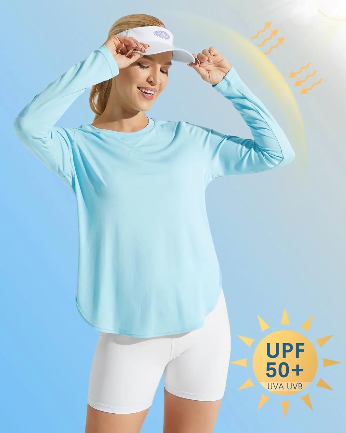 G4Free Women's UPF 50  UV Shirts Long Sleeve Workout Sun Shirt Outdoor Gym Hiking Tops Quick Dry Lightweight
