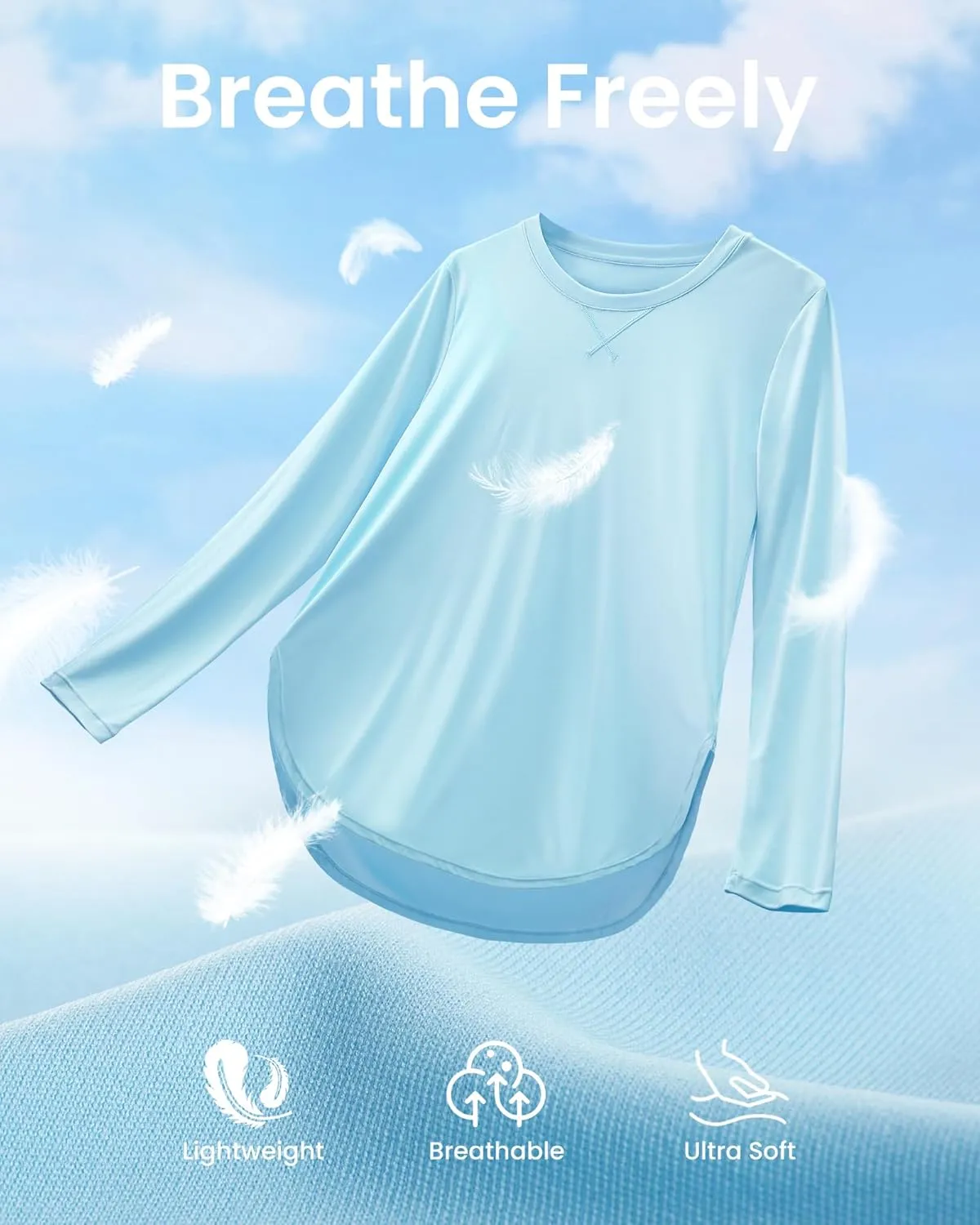 G4Free Women's UPF 50  UV Shirts Long Sleeve Workout Sun Shirt Outdoor Gym Hiking Tops Quick Dry Lightweight