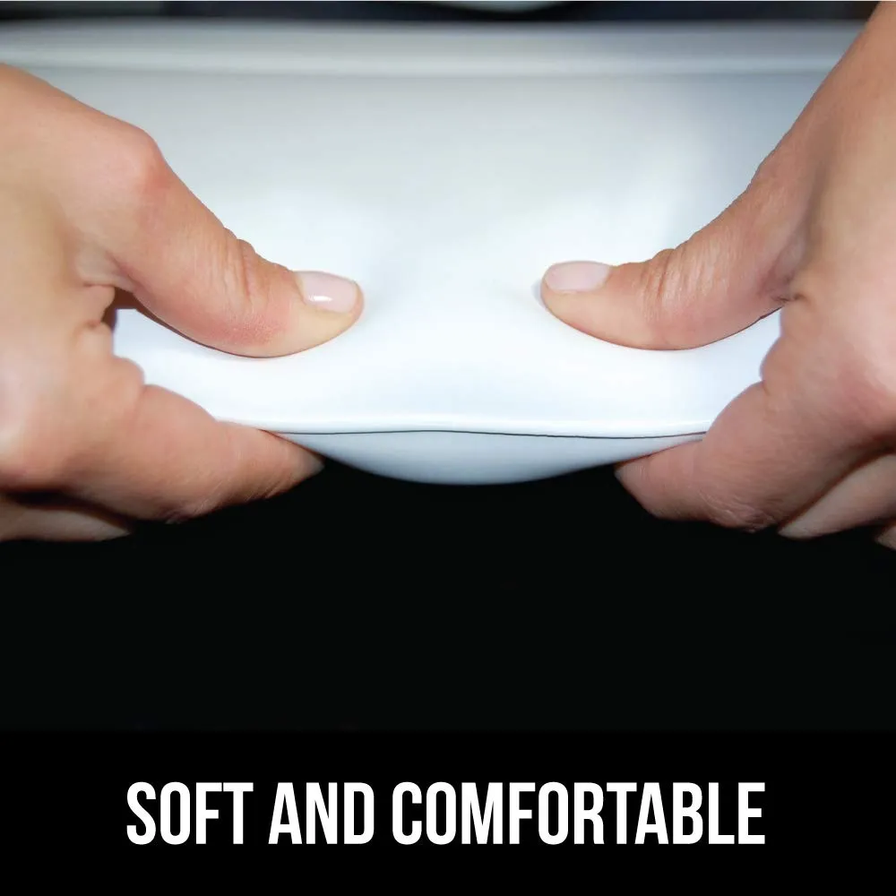 Gorilla Grip Comfort Slip Resistant Large Thick Soft Waterproof Relaxing Spa Bath Pillow, Fits Curved or Straight Back Tubs, Cushion Support Head and Neck in Tub, Bathtub Accessory, 3 Panel, White