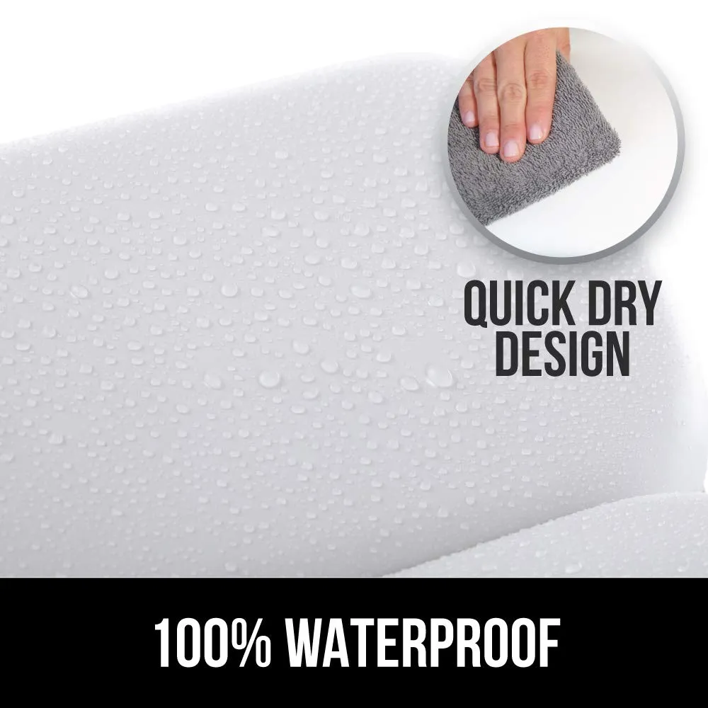 Gorilla Grip Comfort Slip Resistant Large Thick Soft Waterproof Relaxing Spa Bath Pillow, Fits Curved or Straight Back Tubs, Cushion Support Head and Neck in Tub, Bathtub Accessory, 3 Panel, White