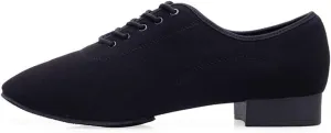HIPPOSEUS Men's Lace up Ballroom Dance Shoes Split Sole Latin Salsa Dancing Character Shoes Low Heel,Model KCBD