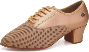 HROYL Women Ballroom Dance Shoes Lace-up Latin Salsa Rhythm Modern Teaching Practice Performance Dancing Shoes