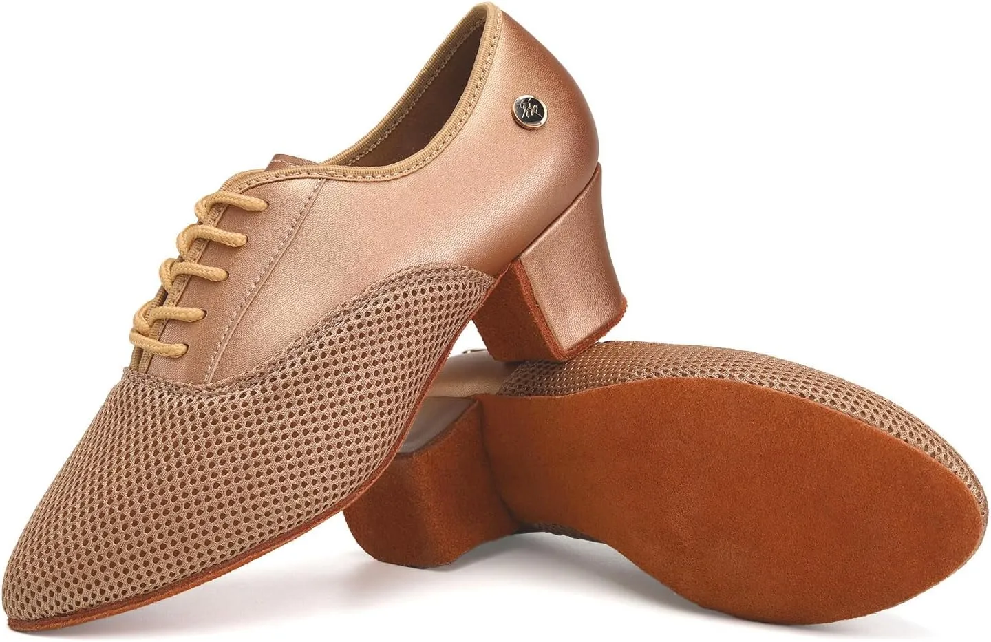 HROYL Women Ballroom Dance Shoes Lace-up Latin Salsa Rhythm Modern Teaching Practice Performance Dancing Shoes