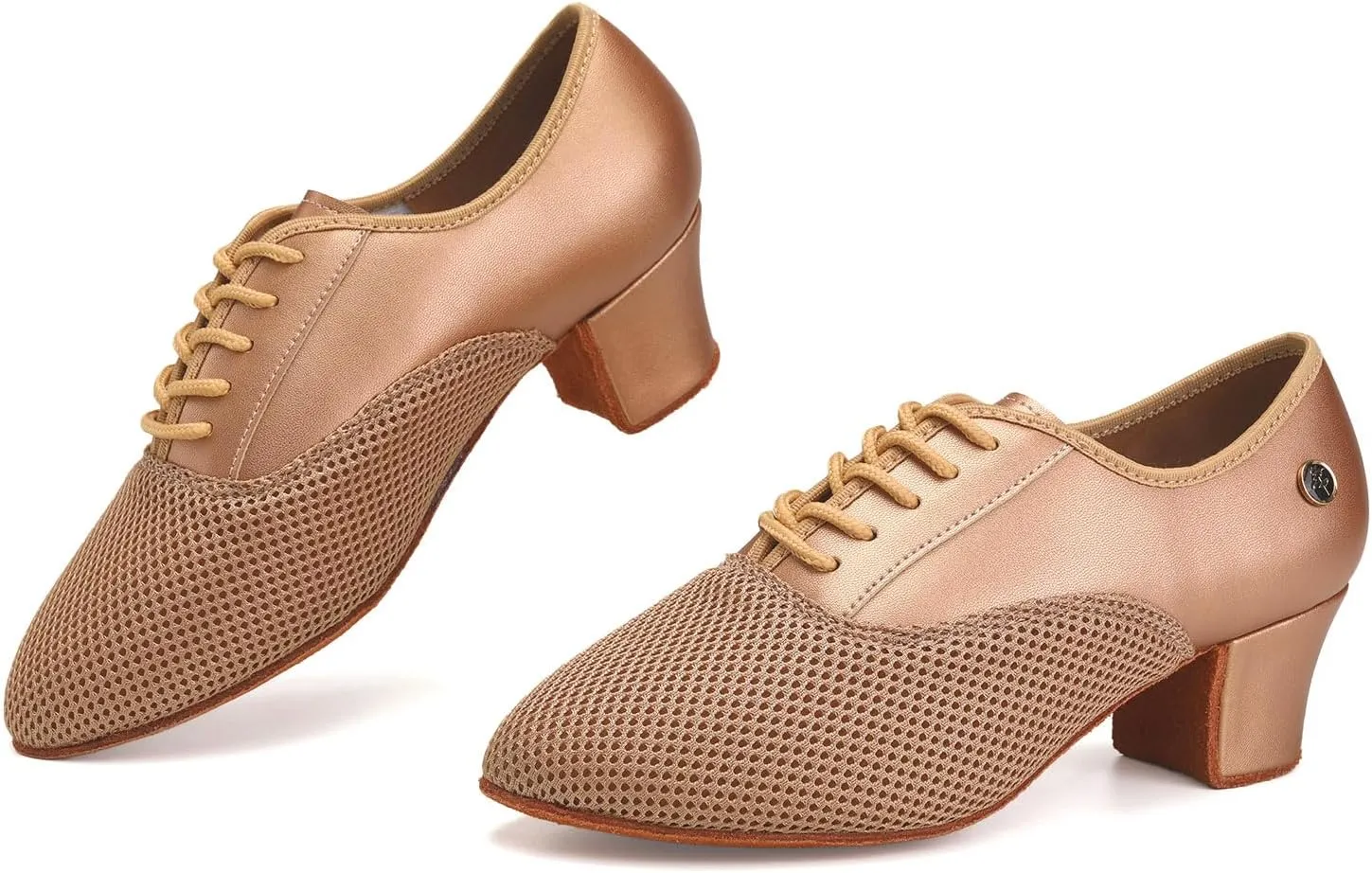HROYL Women Ballroom Dance Shoes Lace-up Latin Salsa Rhythm Modern Teaching Practice Performance Dancing Shoes