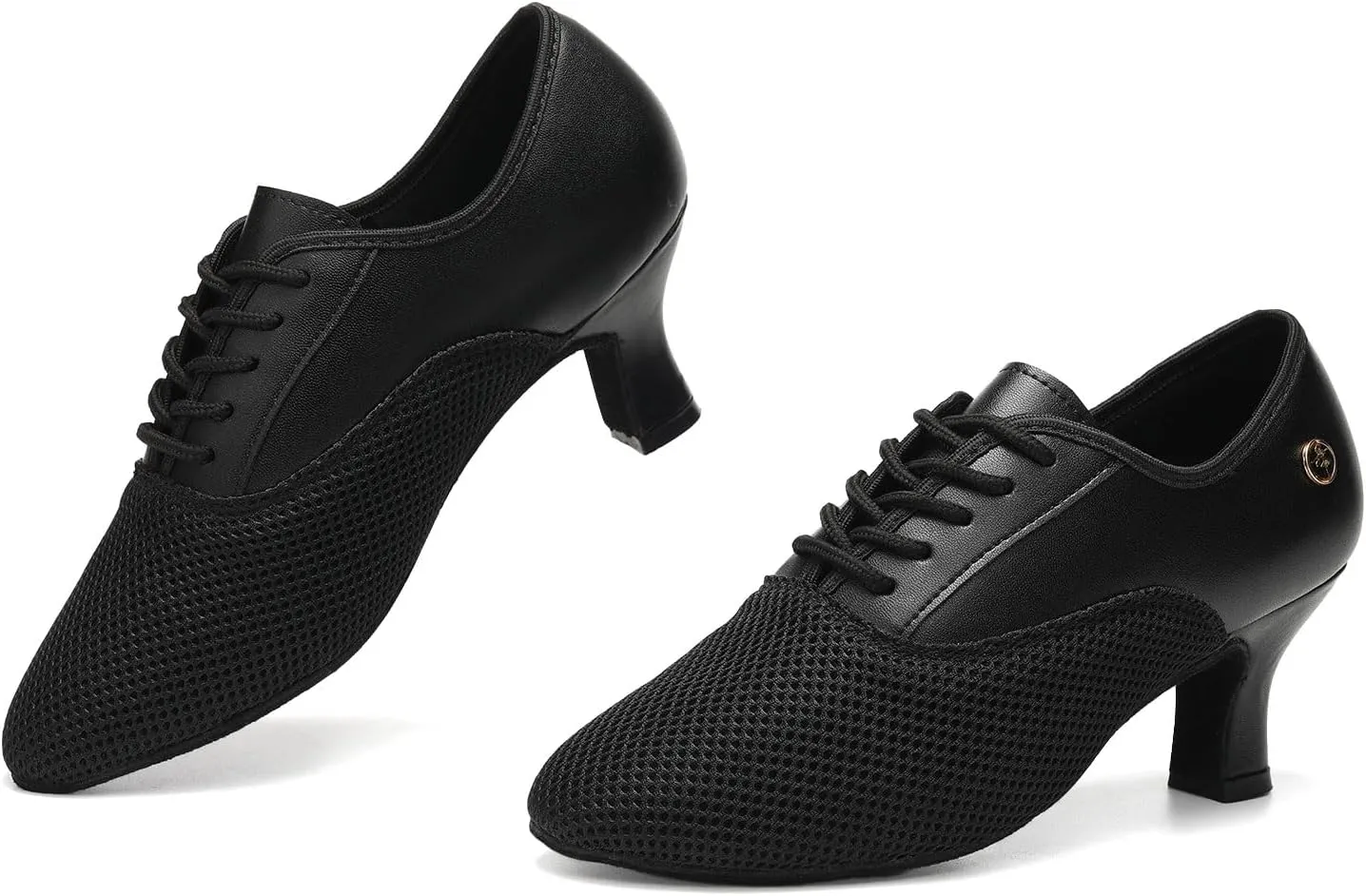 HROYL Women Ballroom Dance Shoes Lace-up Latin Salsa Rhythm Modern Teaching Practice Performance Dancing Shoes