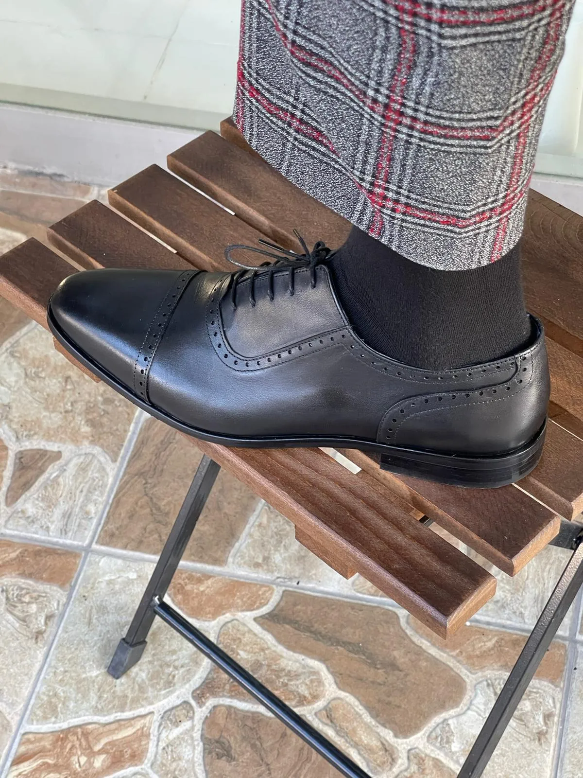 James Special Edition Neolite Lace Up Black Leather Shoes