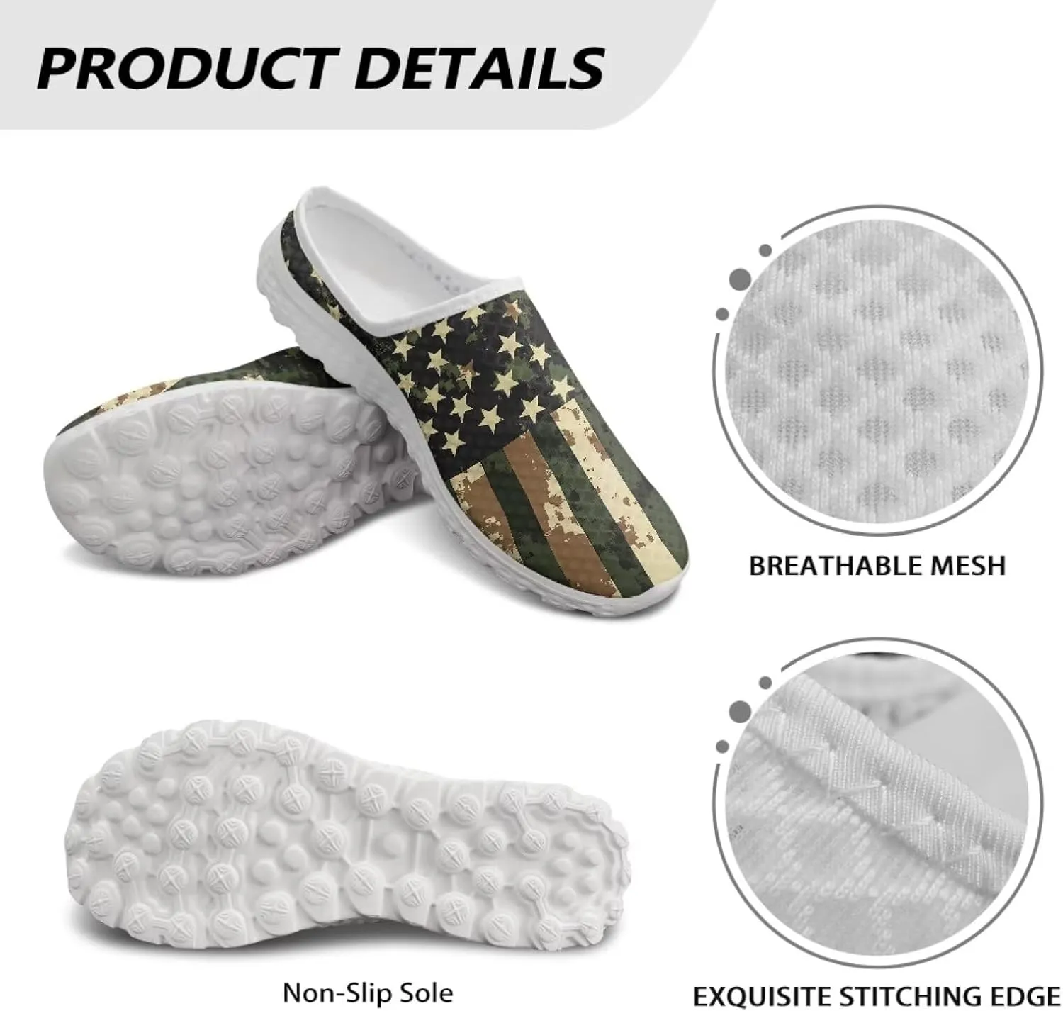 Jeiento Women Lightweight Slip On Mules Shoes Comfortable Anti Slip Loafers Open Back Breathable Slippers