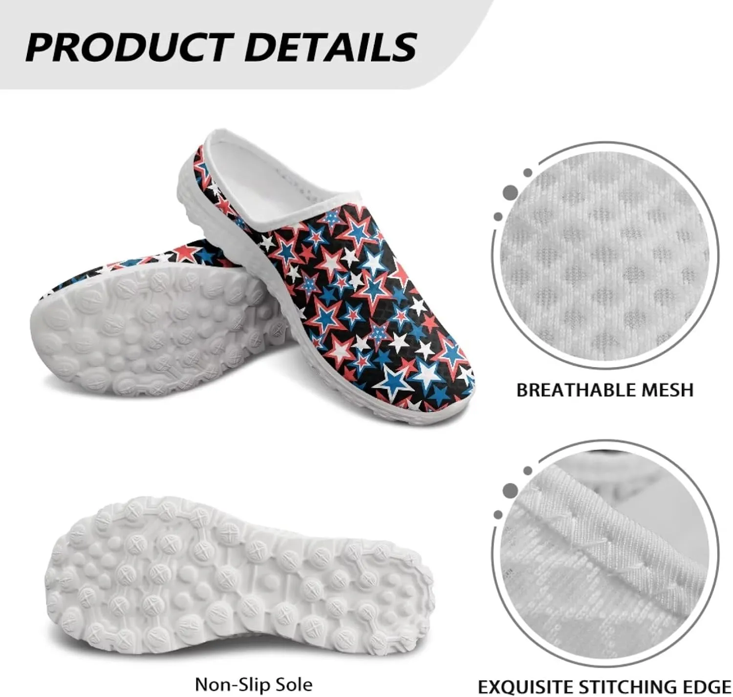 Jeiento Women Lightweight Slip On Mules Shoes Comfortable Anti Slip Loafers Open Back Breathable Slippers