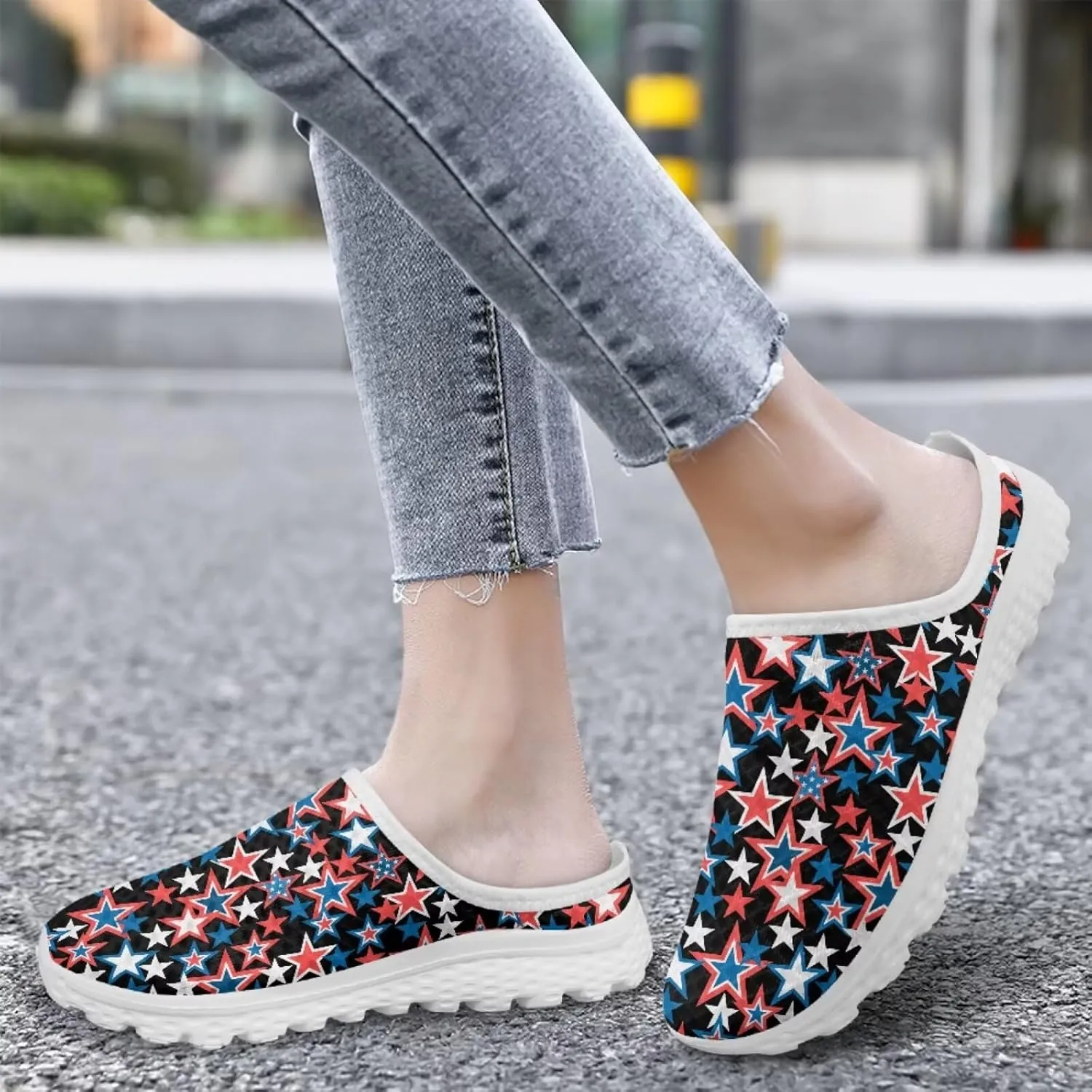Jeiento Women Lightweight Slip On Mules Shoes Comfortable Anti Slip Loafers Open Back Breathable Slippers