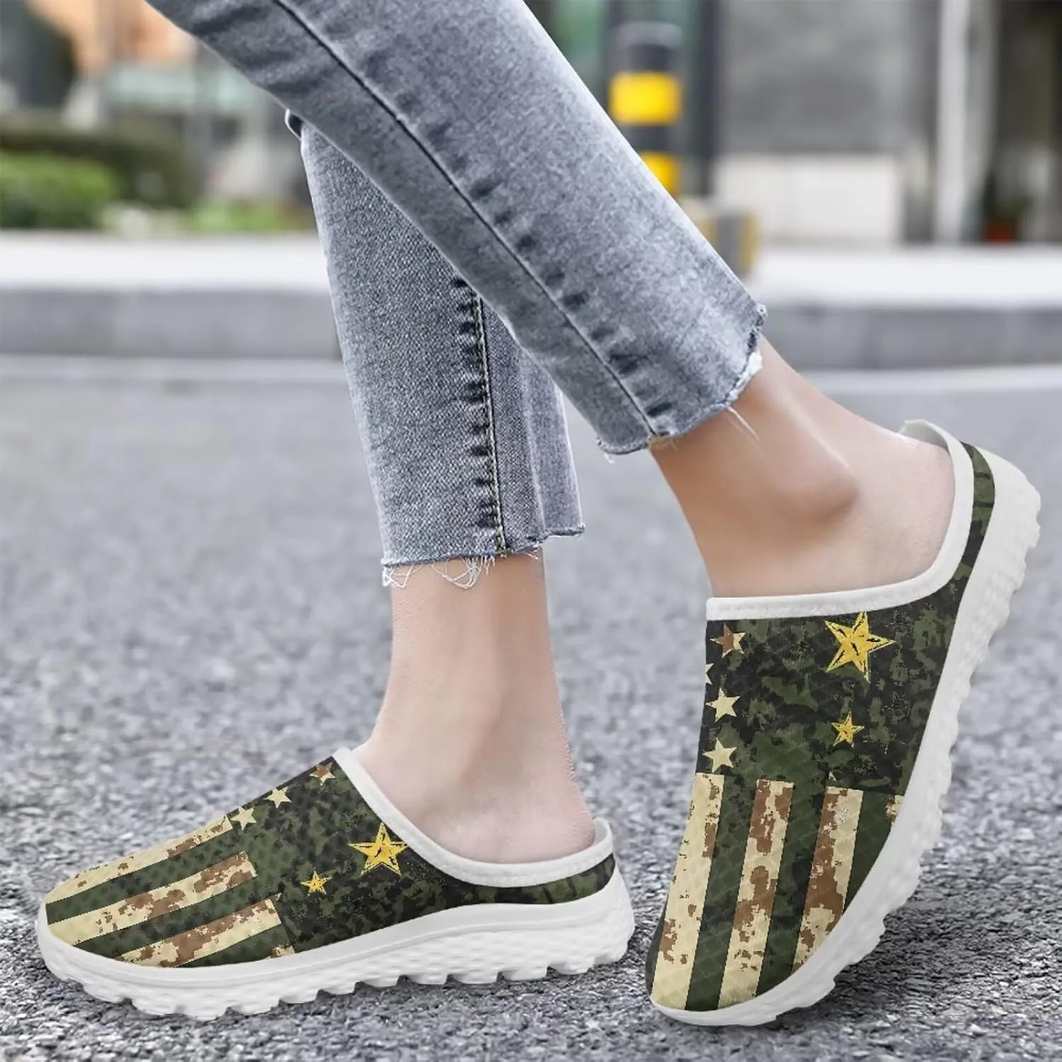 Jeiento Women Lightweight Slip On Mules Shoes Comfortable Anti Slip Loafers Open Back Breathable Slippers